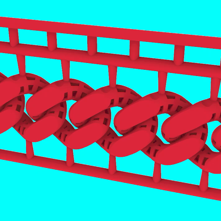 Printable Curb Link Chain on Production Sprue — view 4