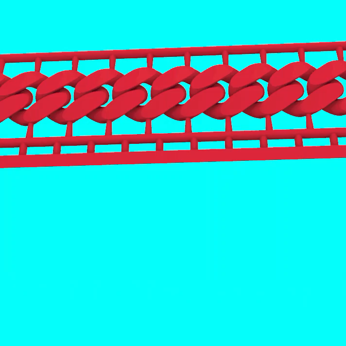 Printable Curb Link Chain on Production Sprue — view 5
