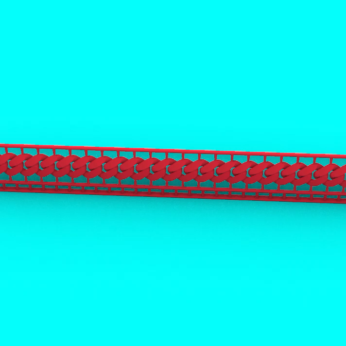 Printable Curb Link Chain on Production Sprue — view 3