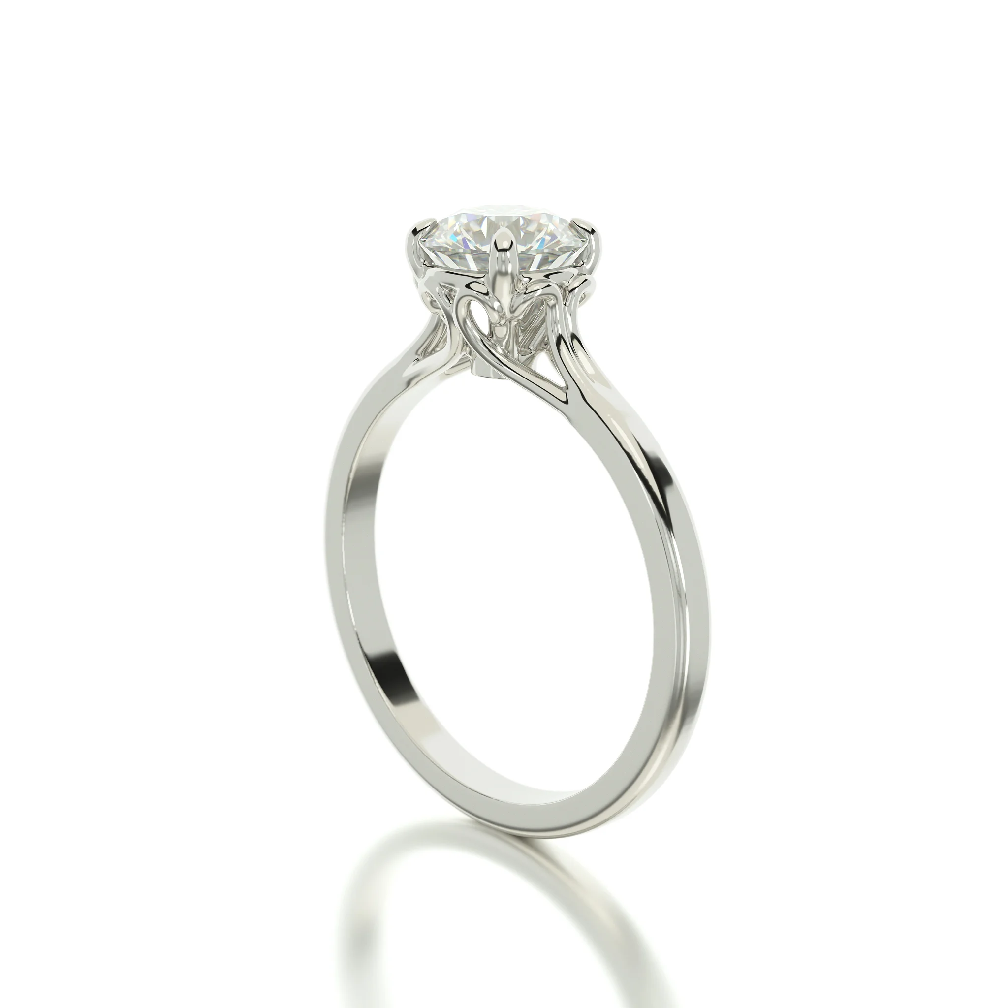gold engagement ring 1Ct diamond — view 3