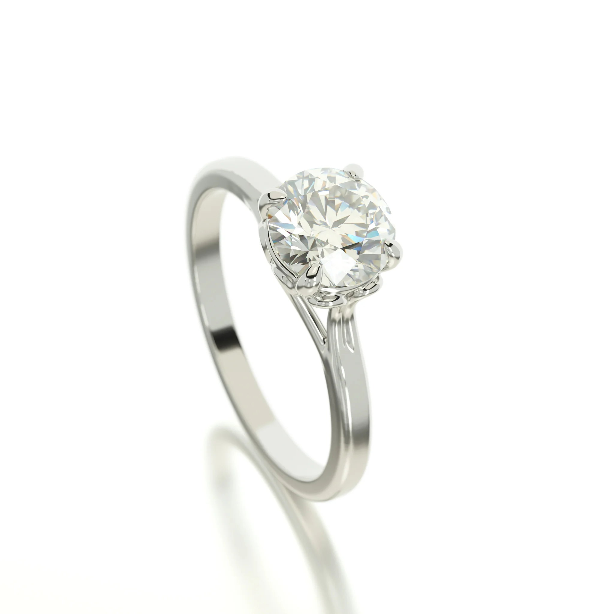gold engagement ring 1Ct diamond — view 5