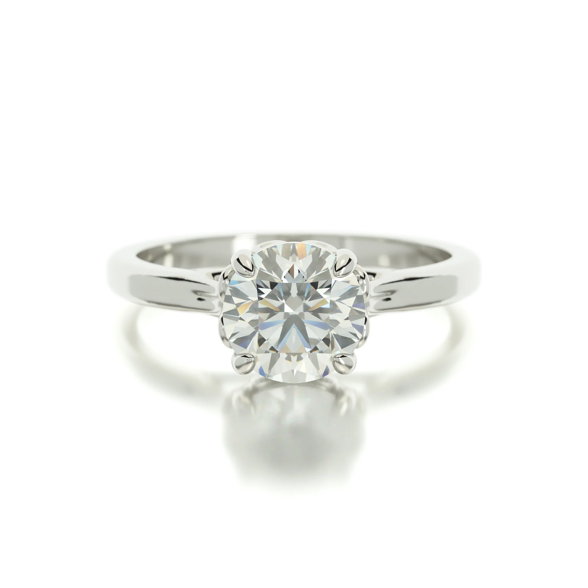 gold engagement ring 1Ct diamond — view 6