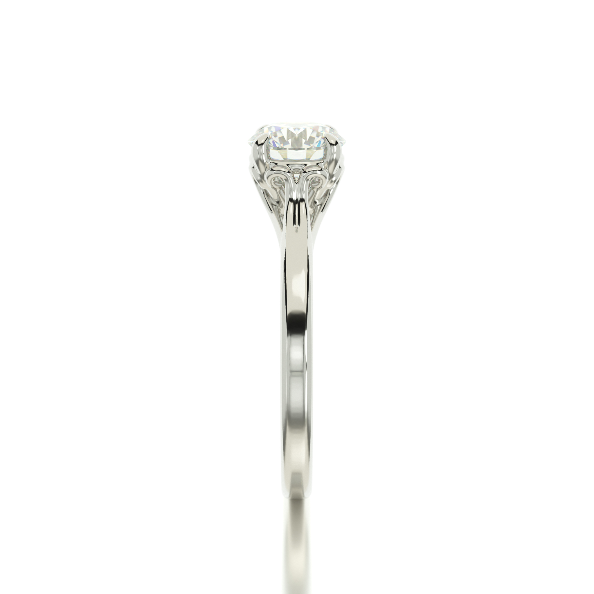 gold engagement ring 1Ct diamond — view 4