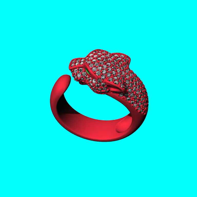 Figural Panther Head Pavé Bypass Ring  hotsale — view 3