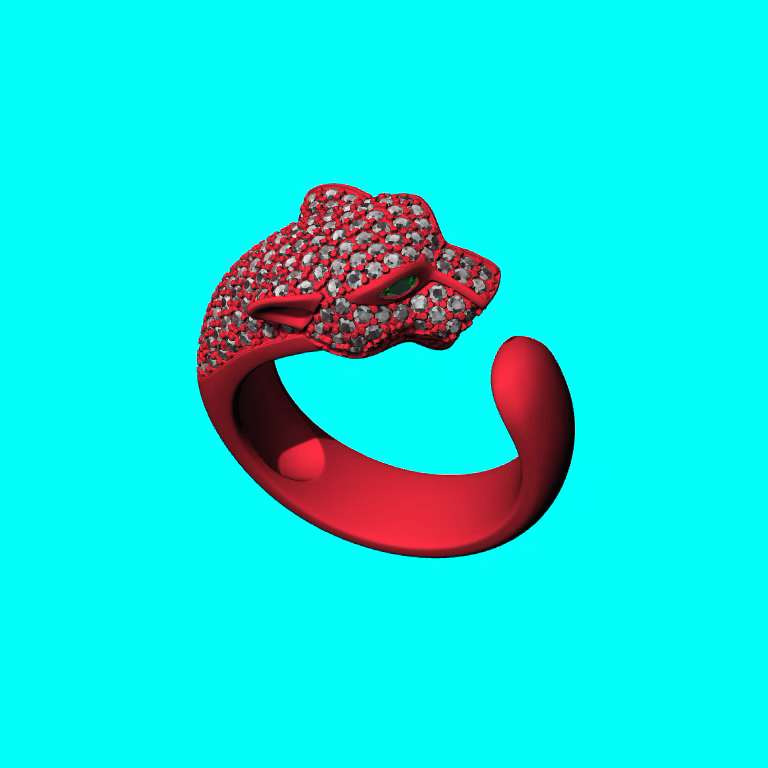 Figural Panther Head Pavé Bypass Ring  hotsale 