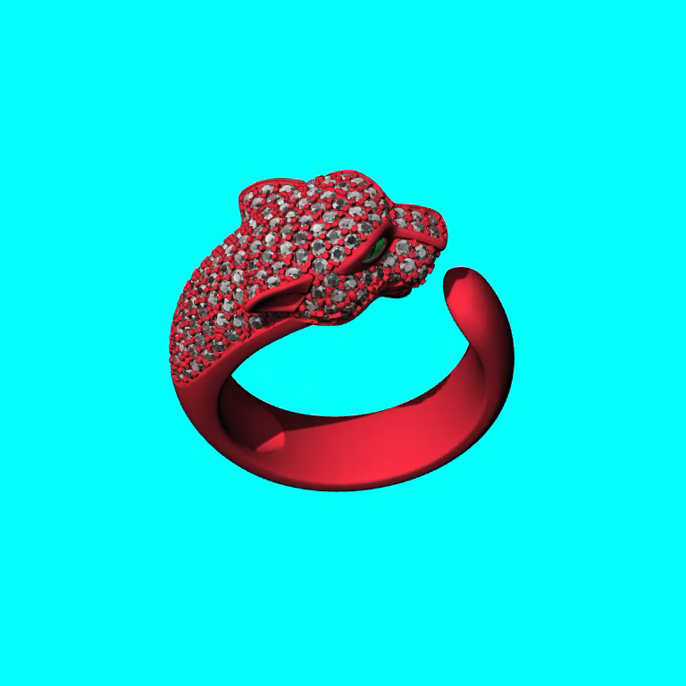Figural Panther Head Pavé Bypass Ring  hotsale — view 2