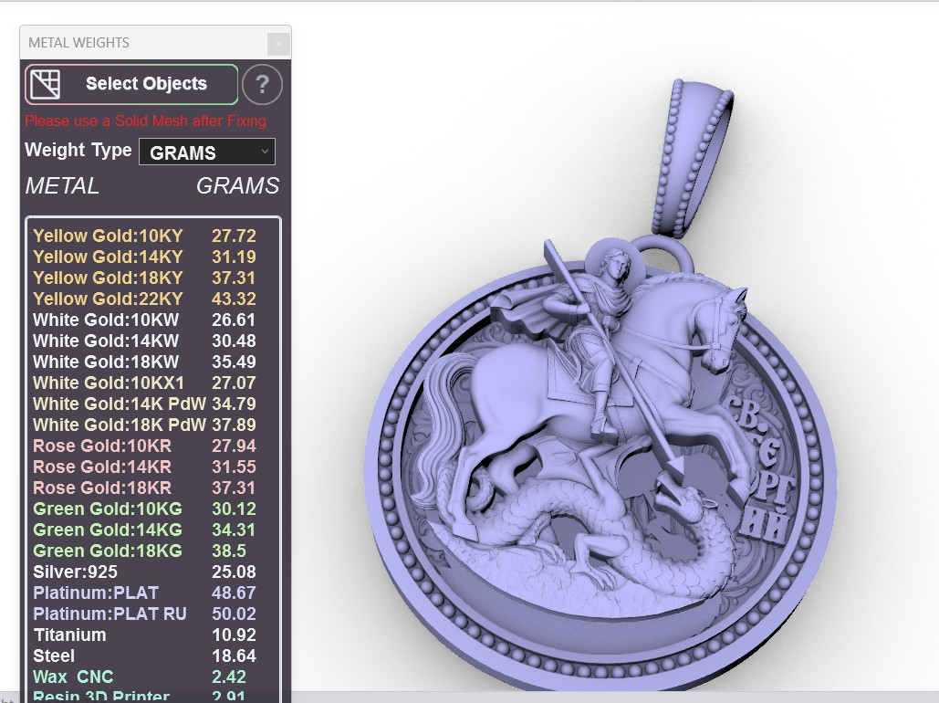 Saint George Dragon Slayer Religious Pendant — view 8