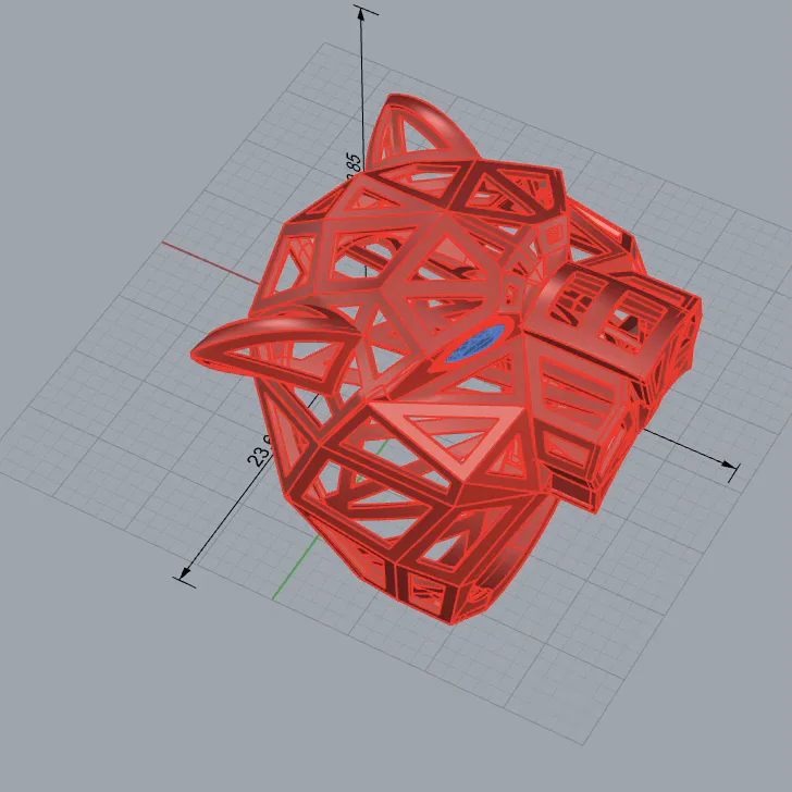 Faceted Panther Head Geometric Ring — view 4