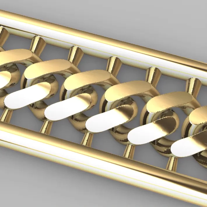 Framed Cuban Link Chain Bracelet Bar Design — view 5