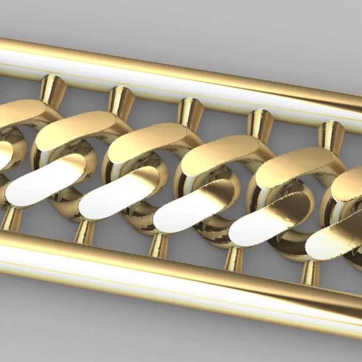 Framed Cuban Link Chain Bracelet Bar Design — view 4