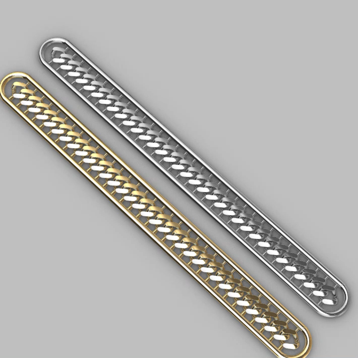 Framed Cuban Link Chain Bracelet Bar Design — view 7