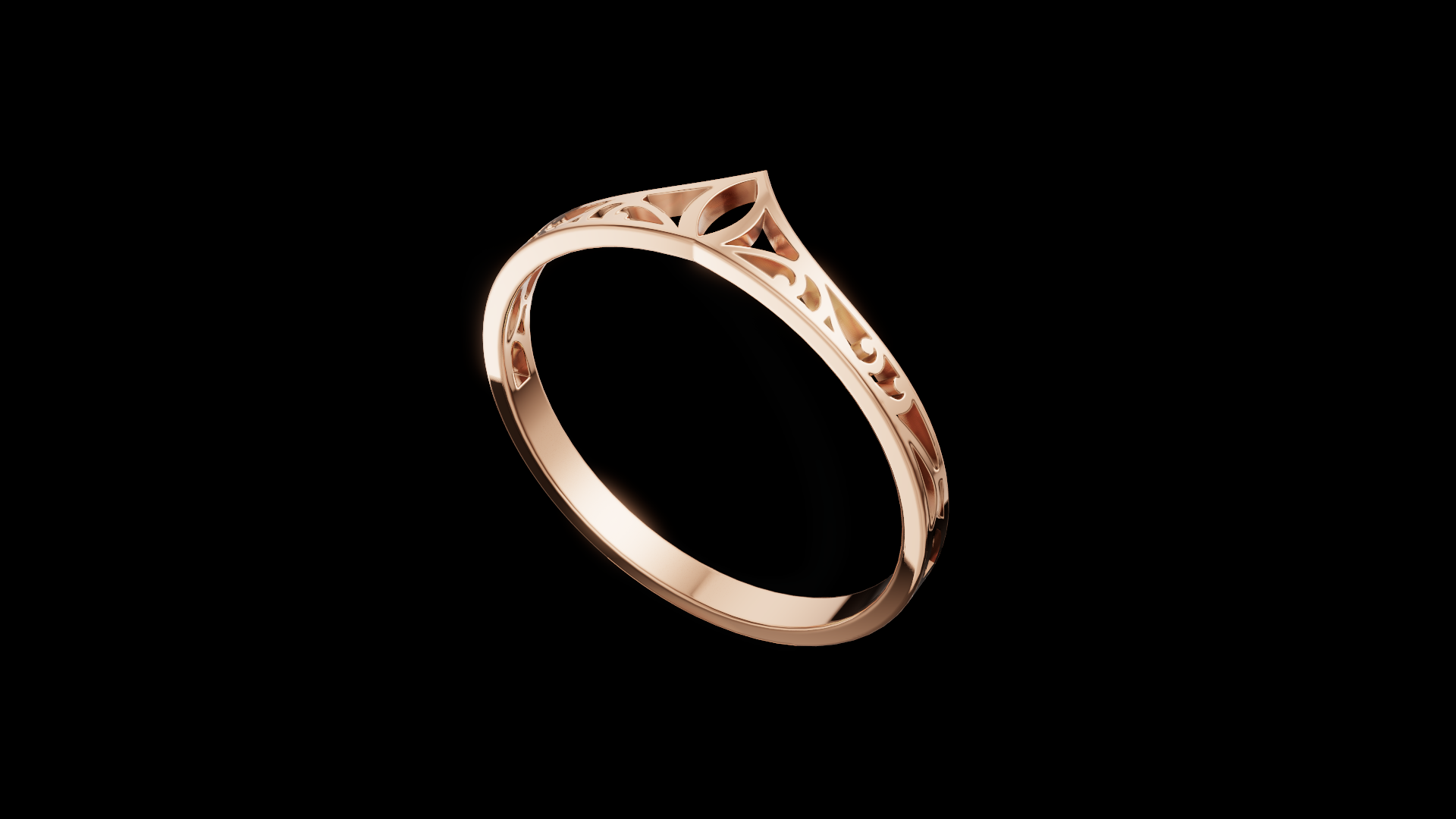 Filigree Leaf Ring STL – 3D Printable Jewelry CAD Model — view 3