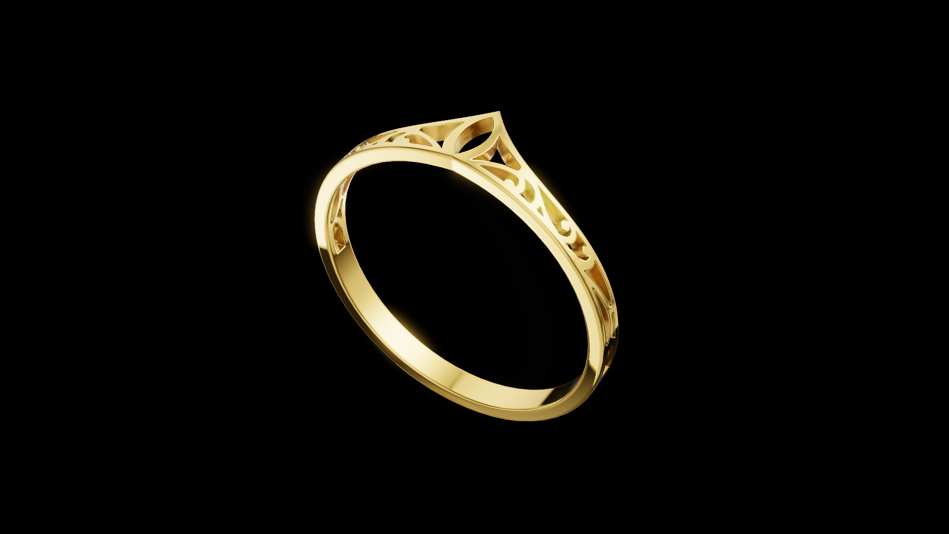 Filigree Leaf Ring STL – 3D Printable Jewelry CAD Model — view 2