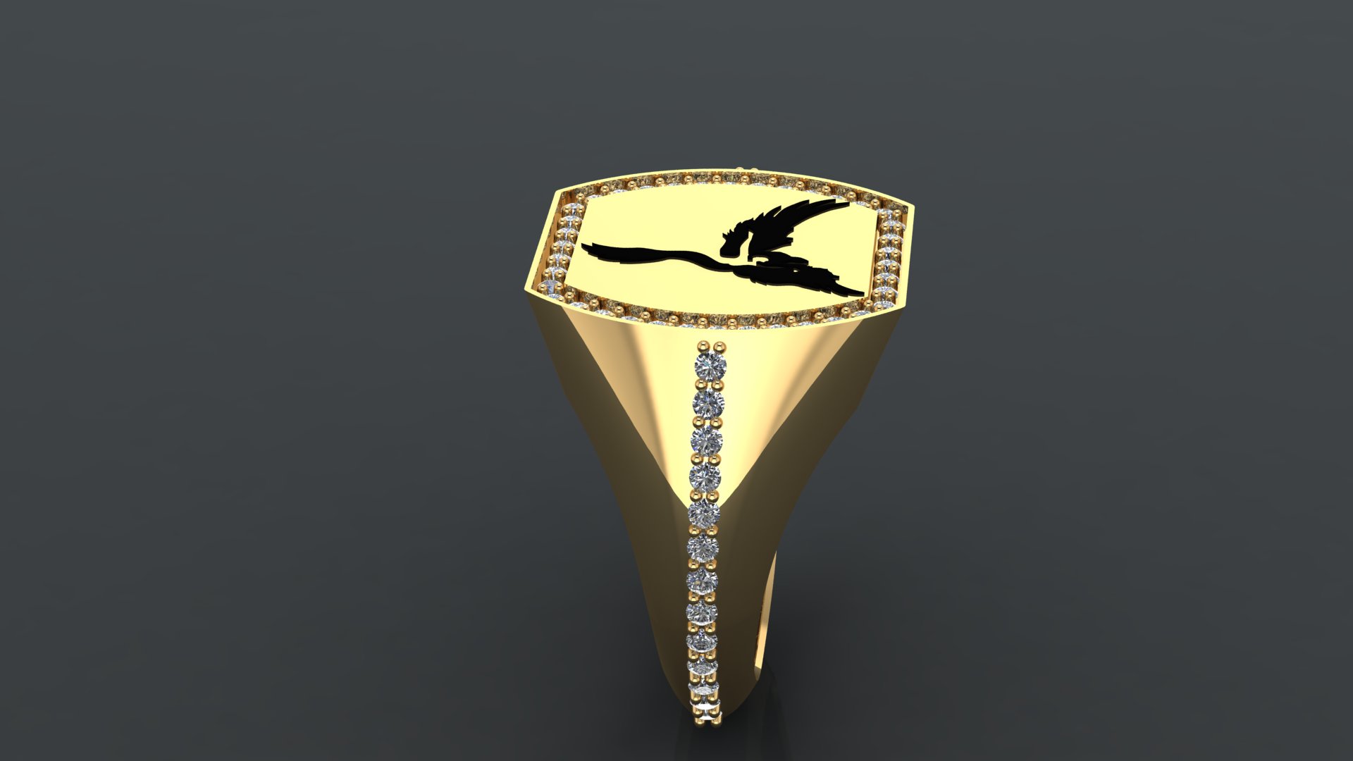 Elegant Men's Signet Ring Design — view 5