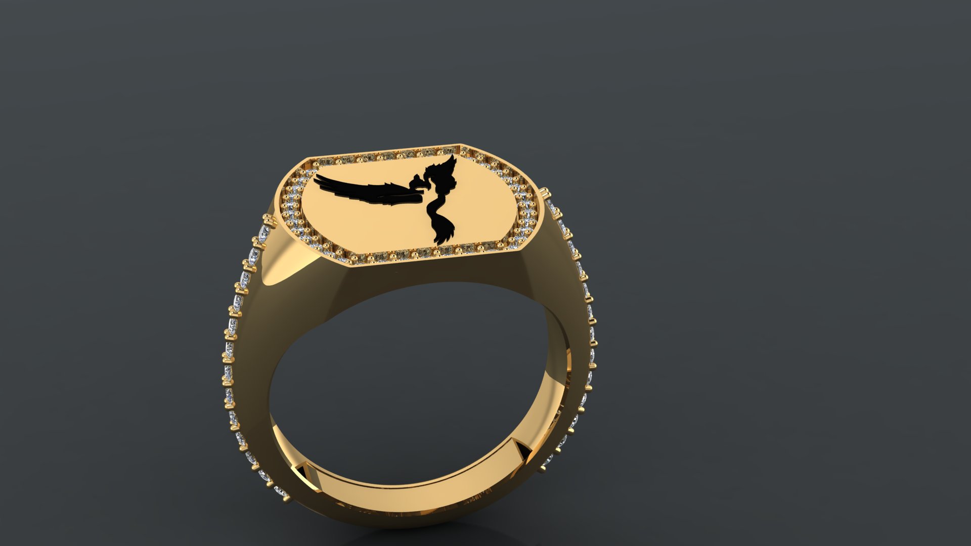 Elegant Men's Signet Ring Design — view 4