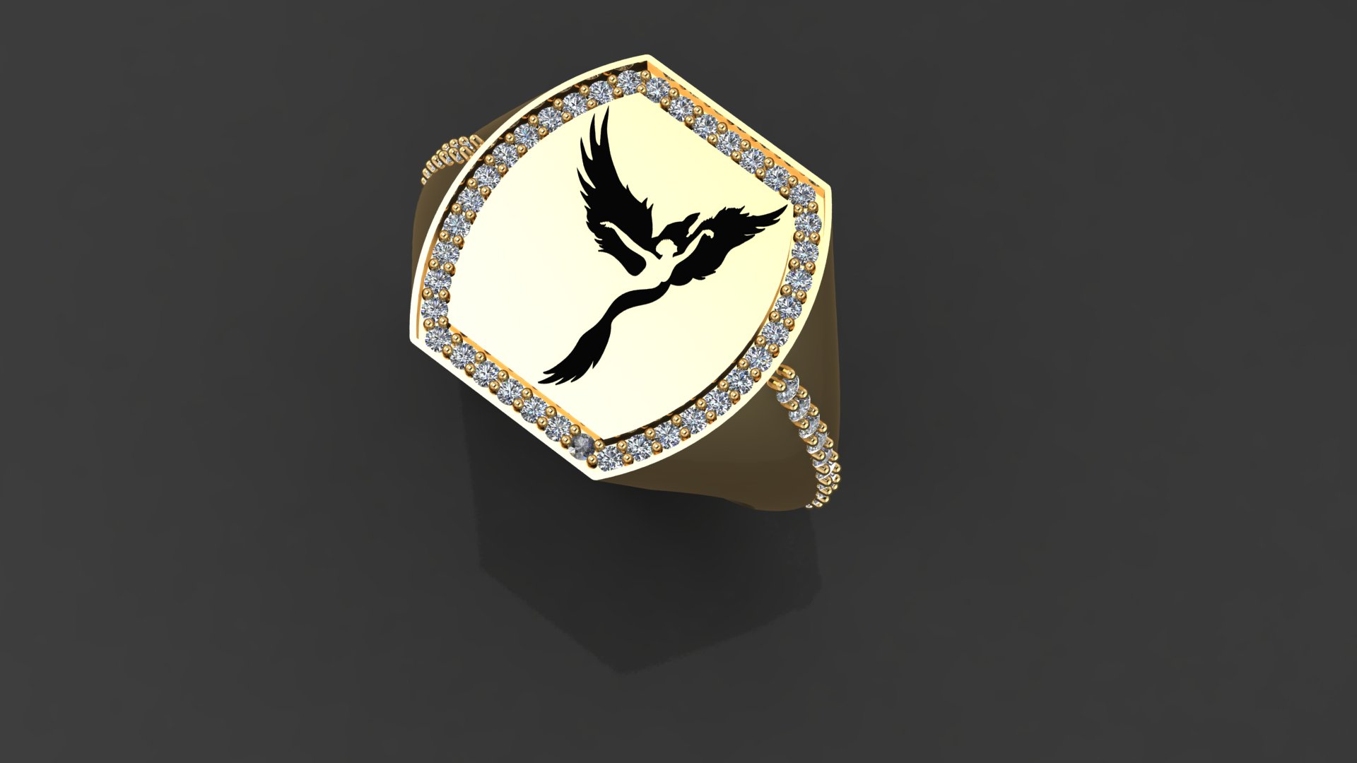 Elegant Men's Signet Ring Design — view 3