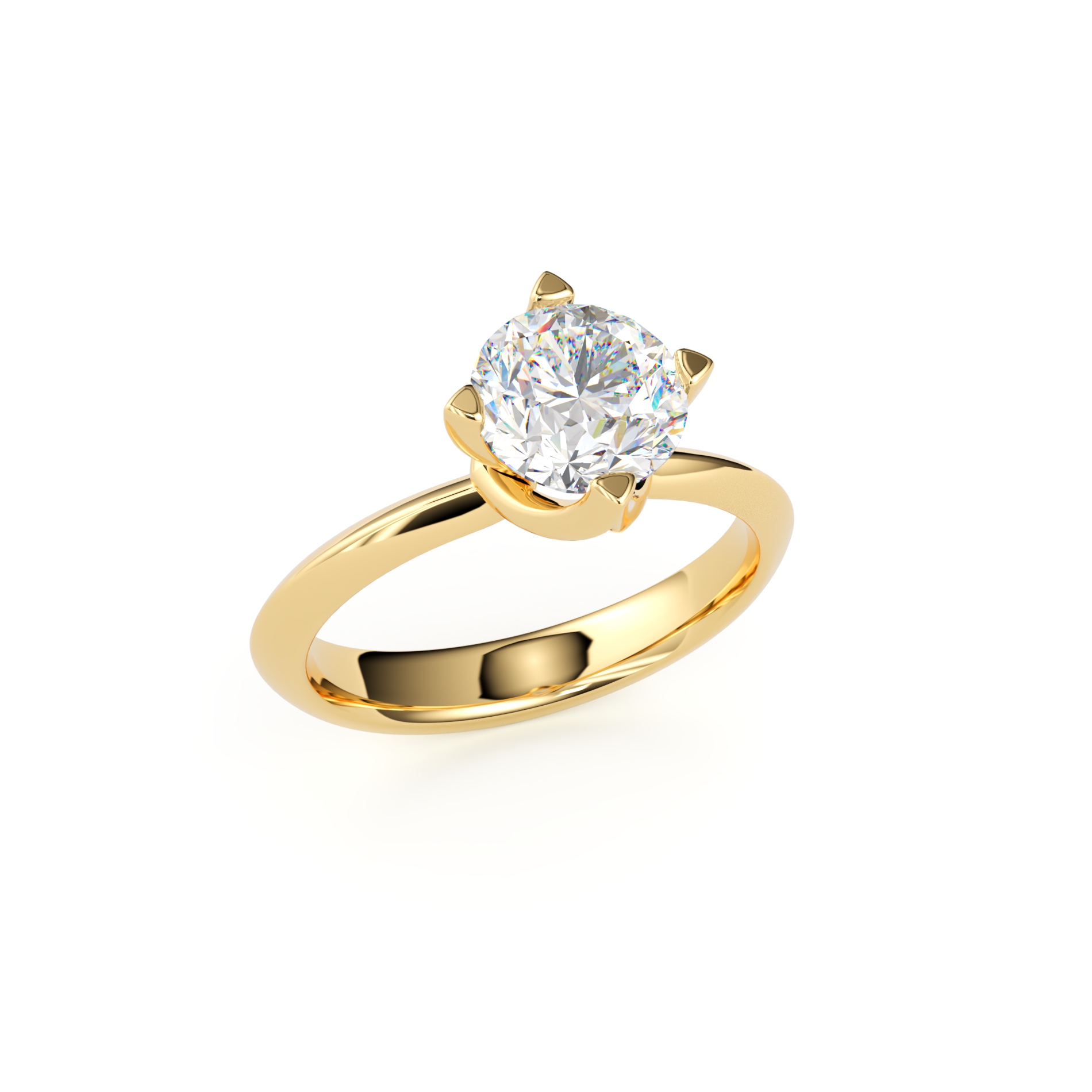 Engagement ring with a 6.5 mm ( 1ct ) diamond — view 1