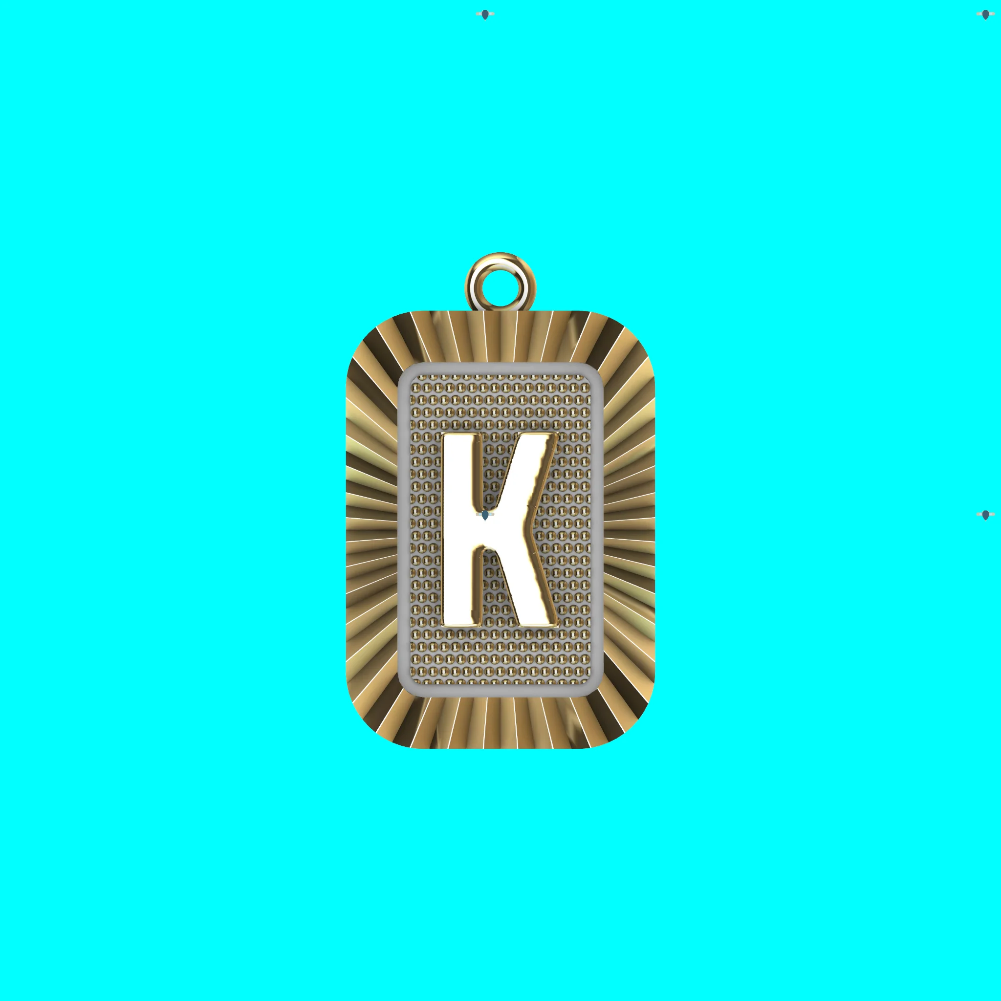 Buy K Letter Pendant CAD Model Gold Initial Necklace Jewelry — view 7