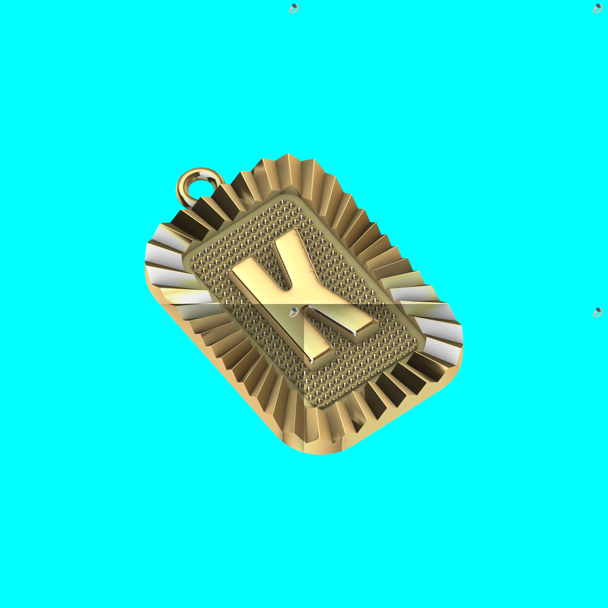 Buy K Letter Pendant CAD Model Gold Initial Necklace Jewelry — view 4