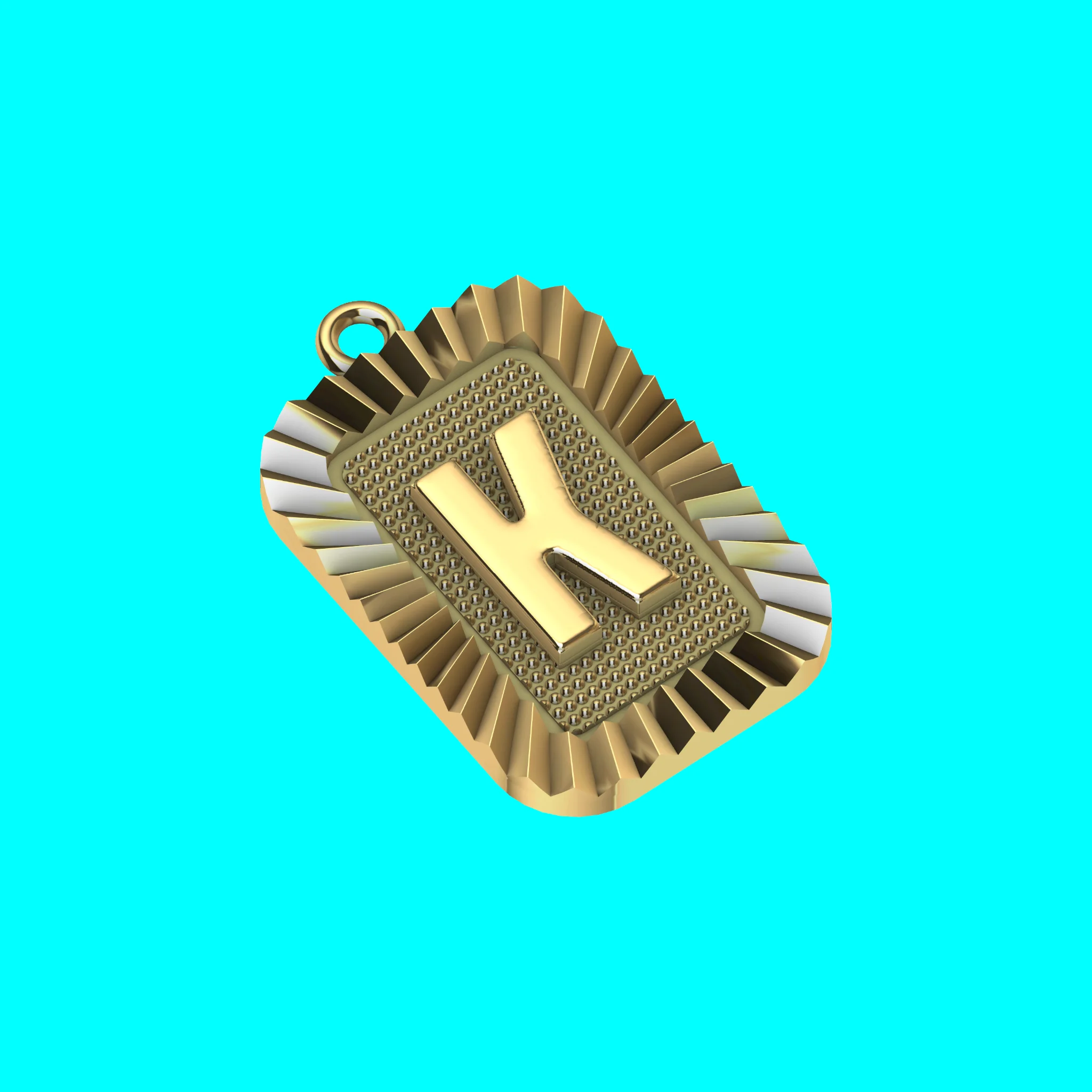 Buy K Letter Pendant CAD Model Gold Initial Necklace Jewelry
