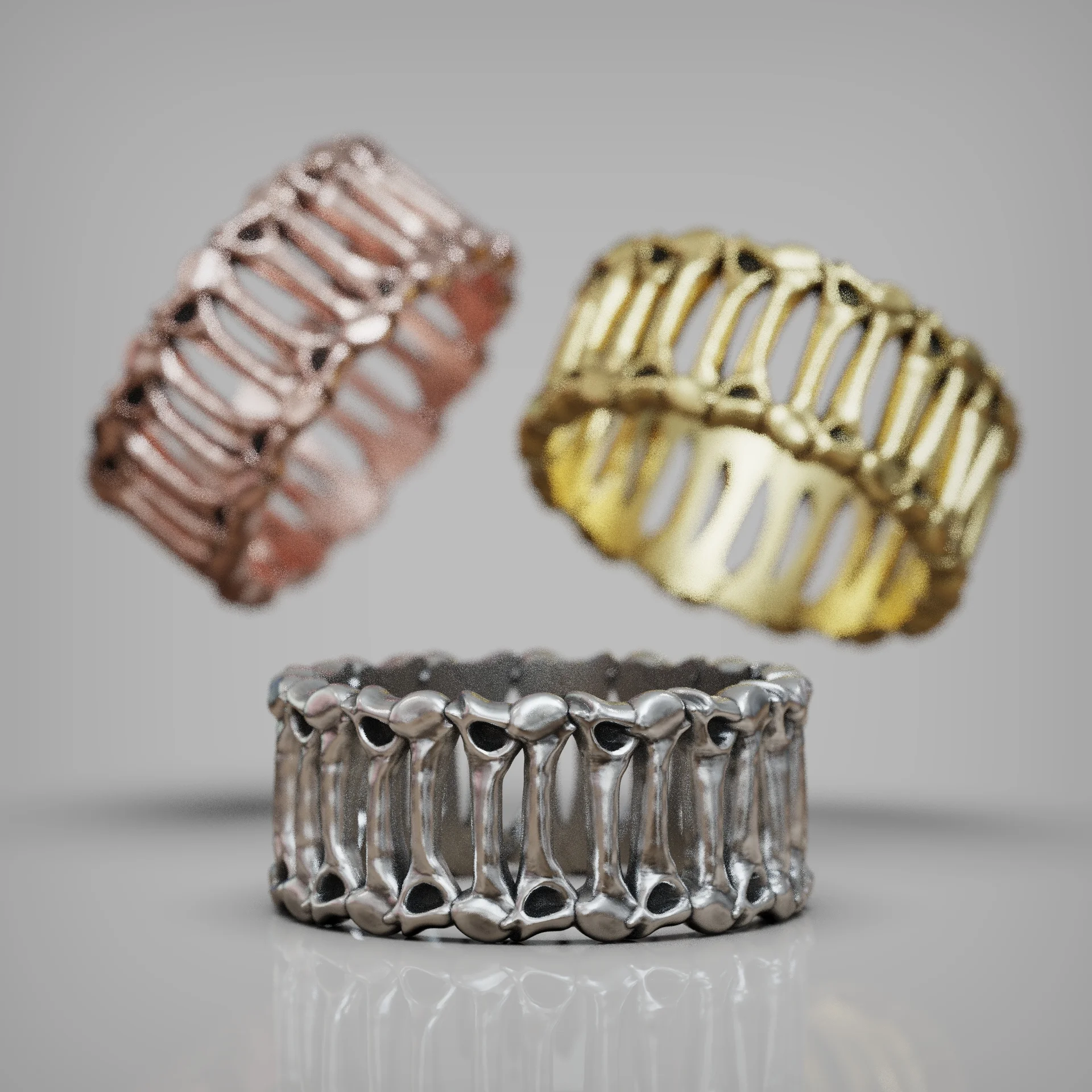 Gothic Skeletal Rib Cage Bone Ring