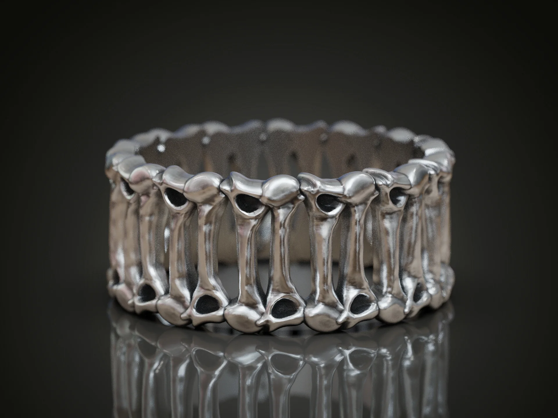 Gothic Skeletal Rib Cage Bone Ring — view 3