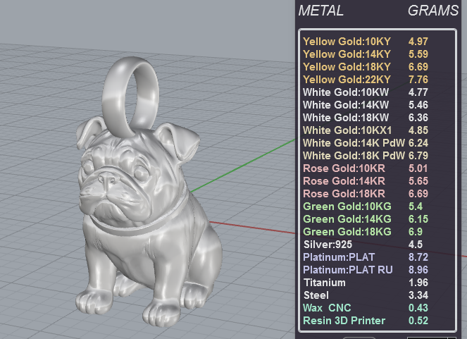 Bulldog Charm 3D Model — view 8