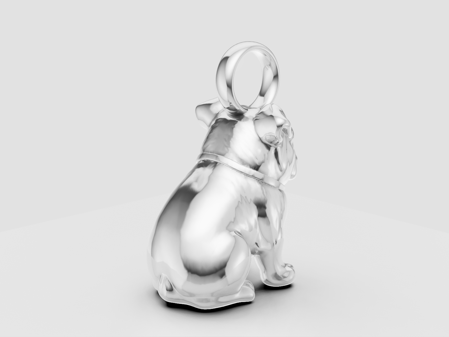 Bulldog Charm 3D Model — view 4
