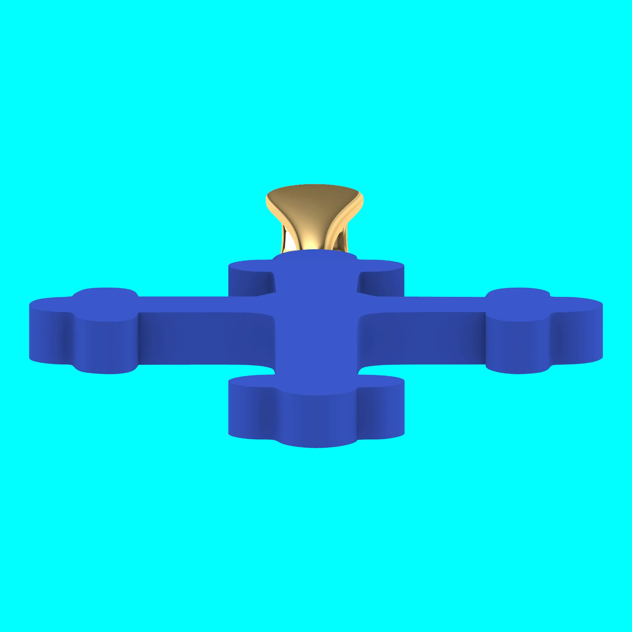 Cross Pendant with Trefoil Ends — view 3