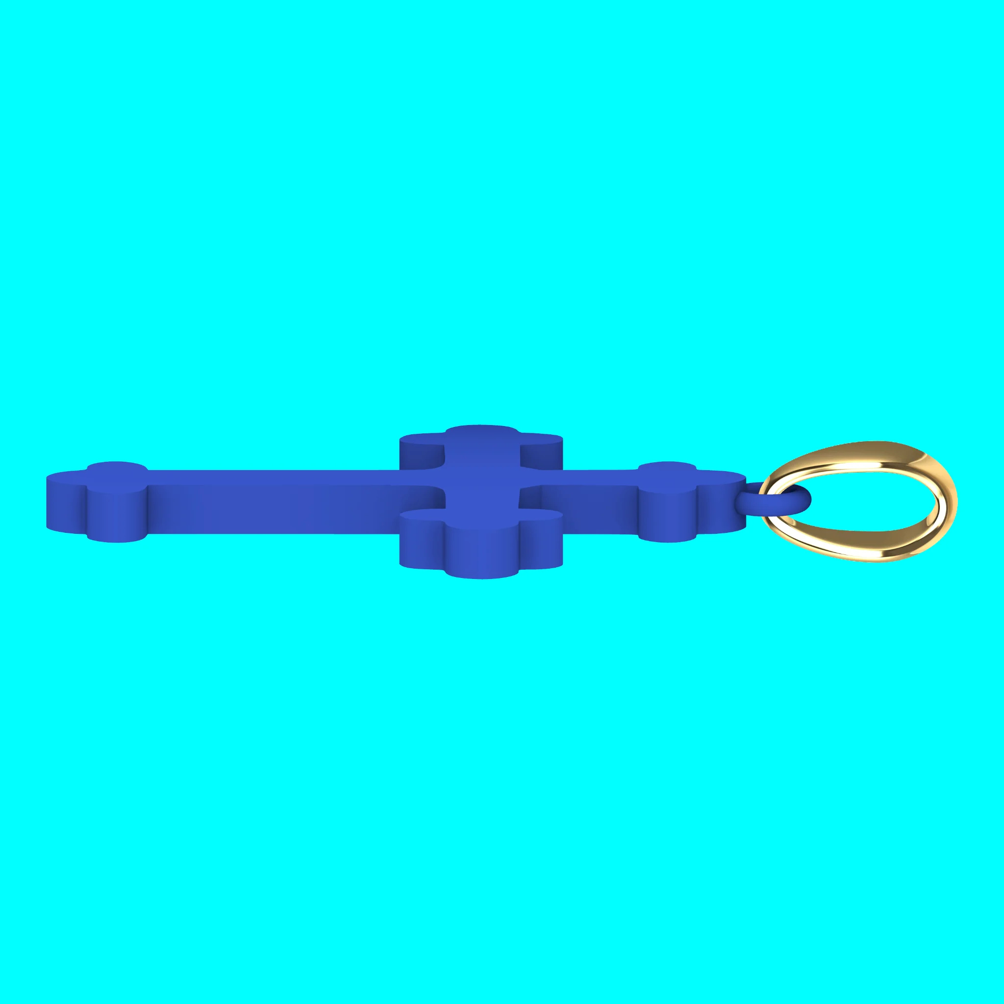 Cross Pendant with Trefoil Ends — view 4