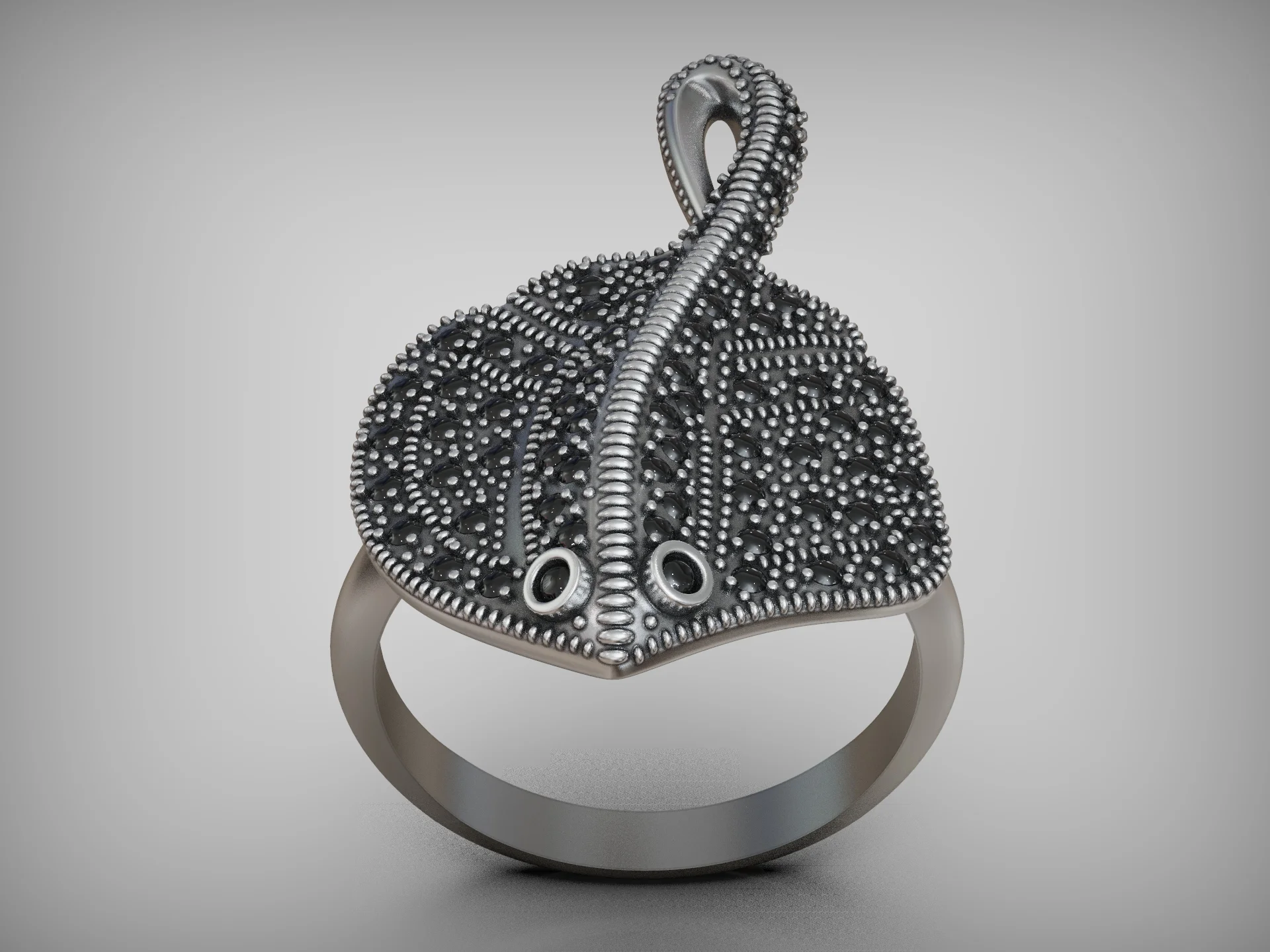 Stingray Mobula Ray Statement Ring — view 7