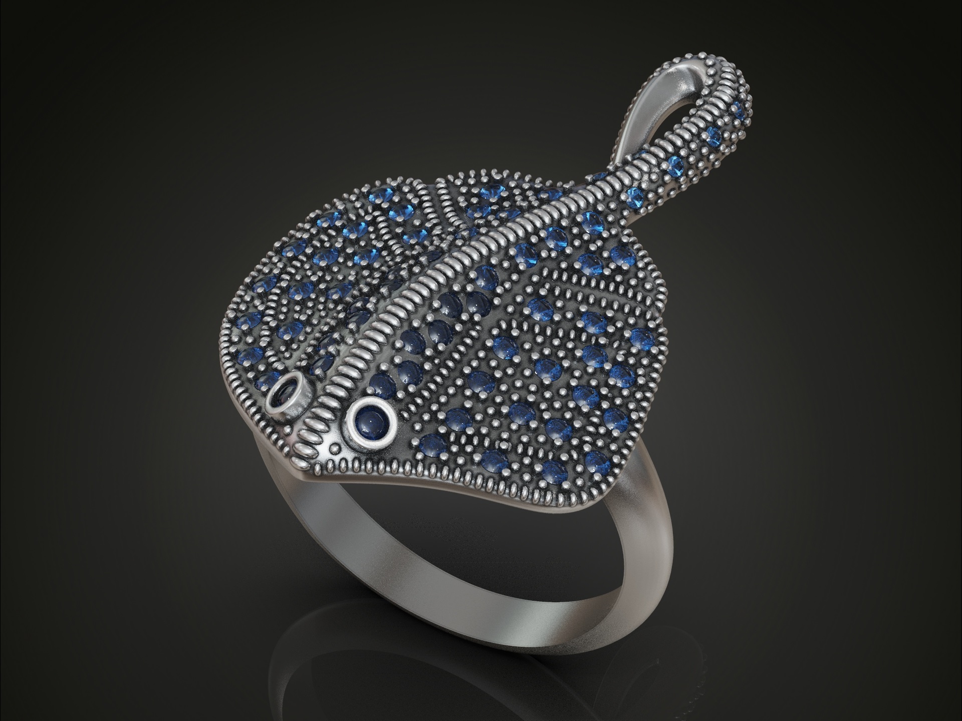 Stingray Mobula Ray Statement Ring