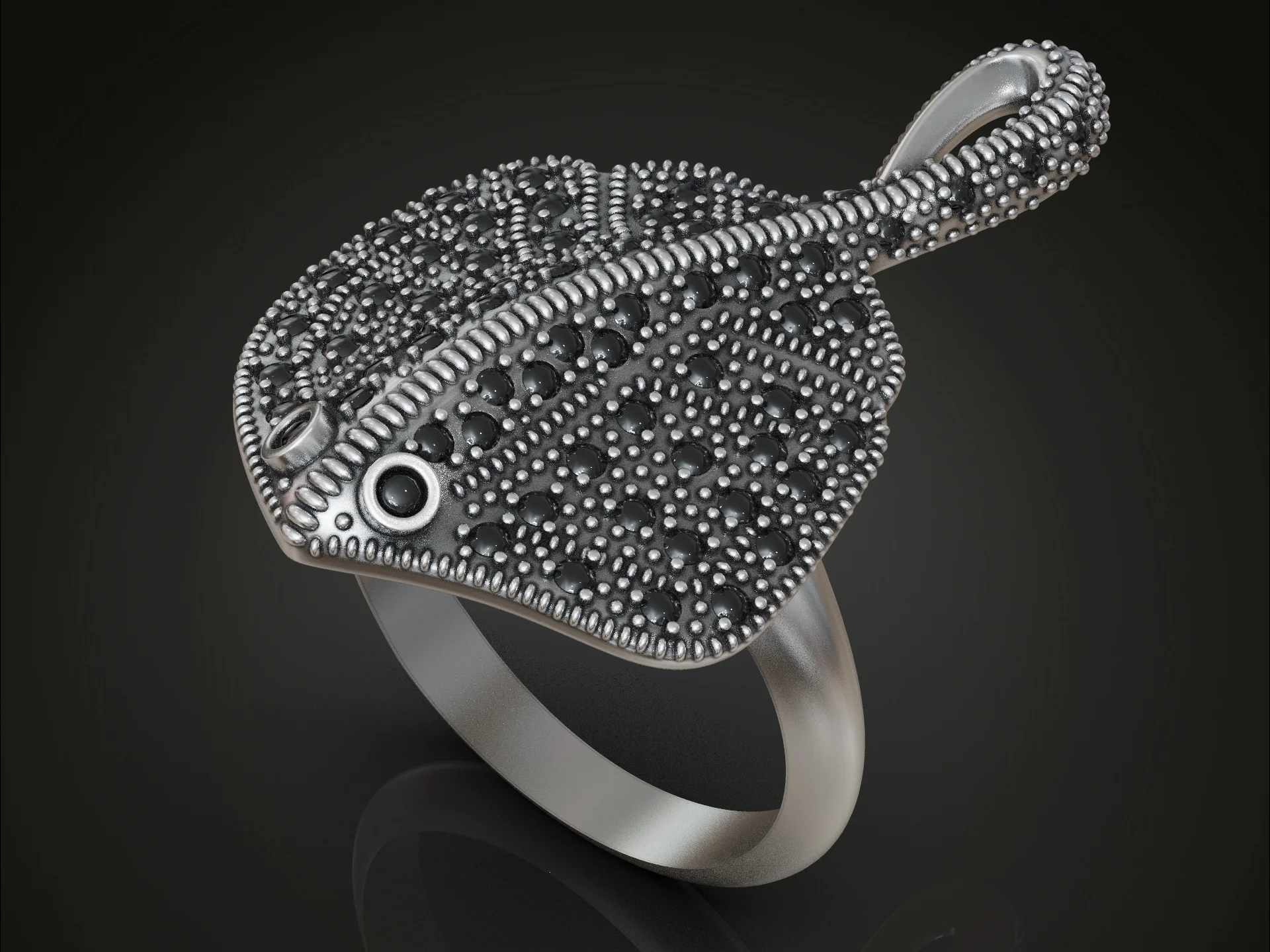 Stingray Mobula Ray Statement Ring — view 3