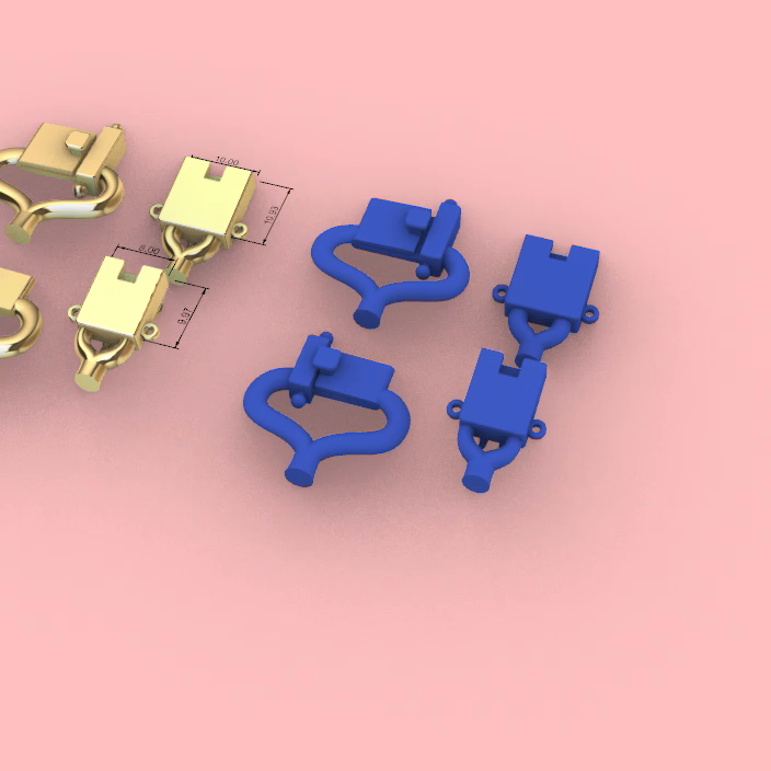 Push-Button Box Clasp Set with Split Bails — view 6