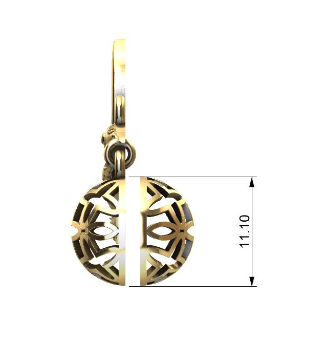 Hummingbird Sphere Art Deco Pendant — view 4