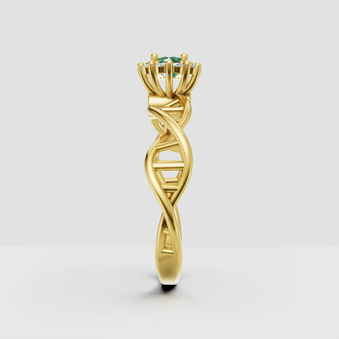 DNA Helix Halo Engagement Ring 3D Model — view 4