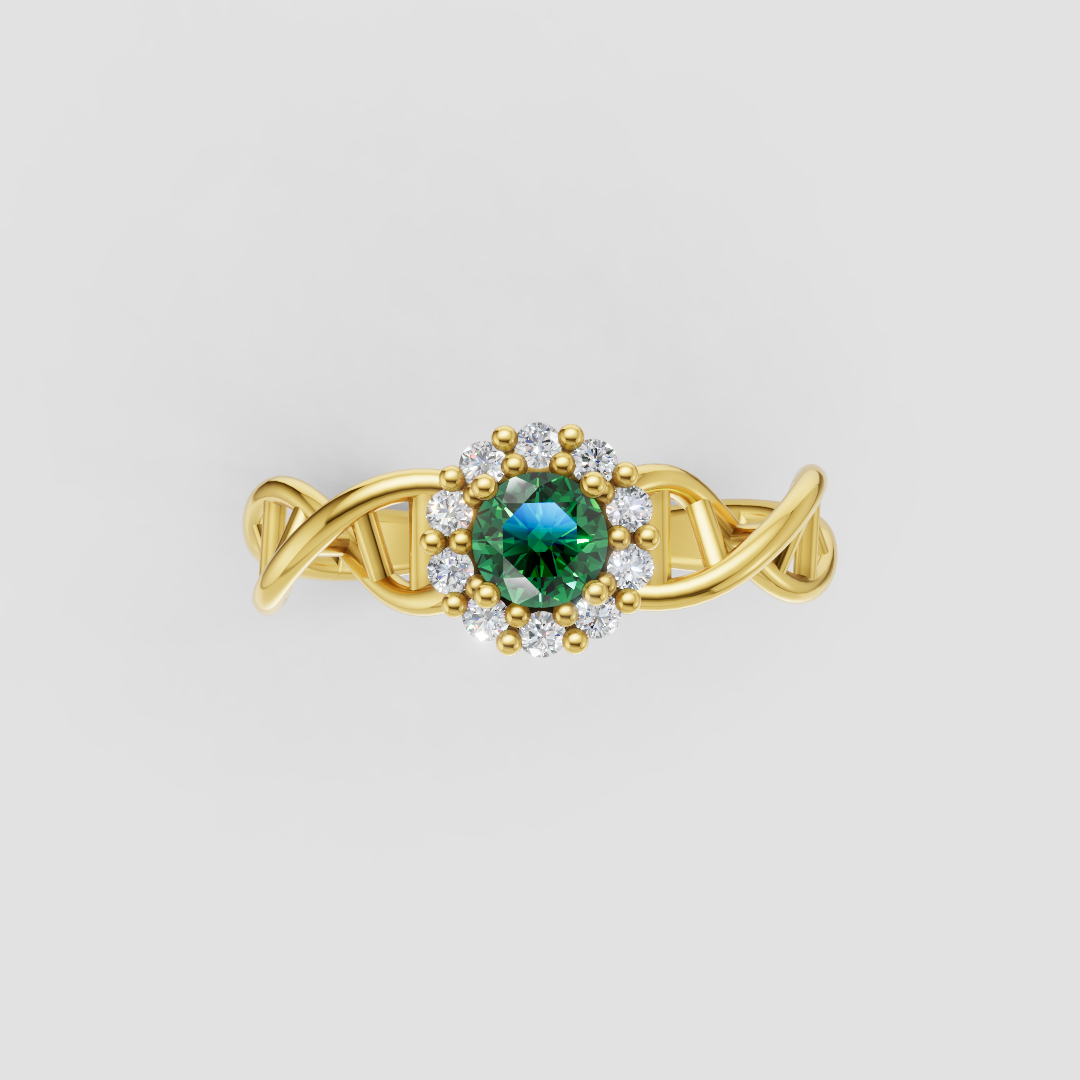 DNA Helix Halo Engagement Ring 3D Model — view 5