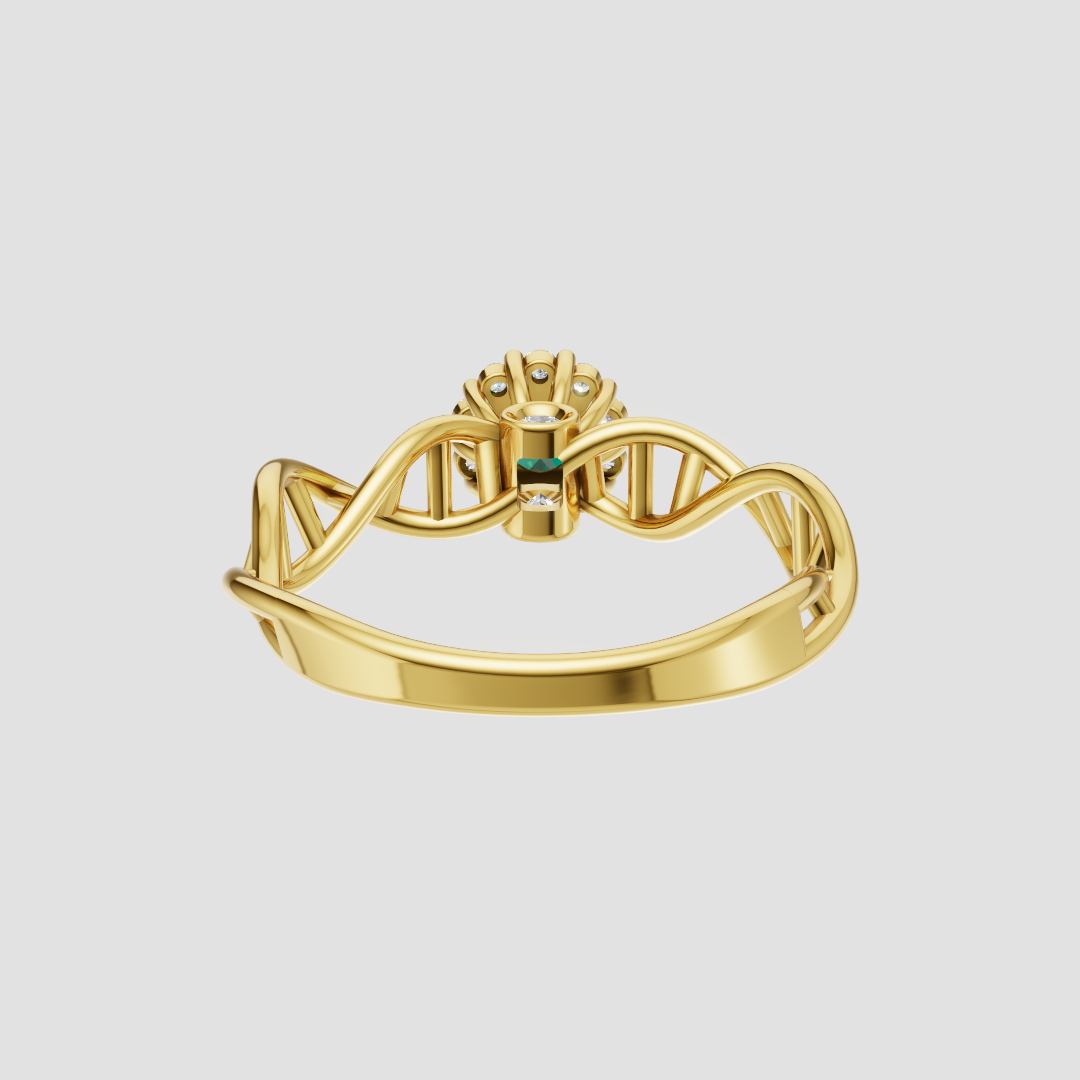 DNA Helix Halo Engagement Ring 3D Model — view 6