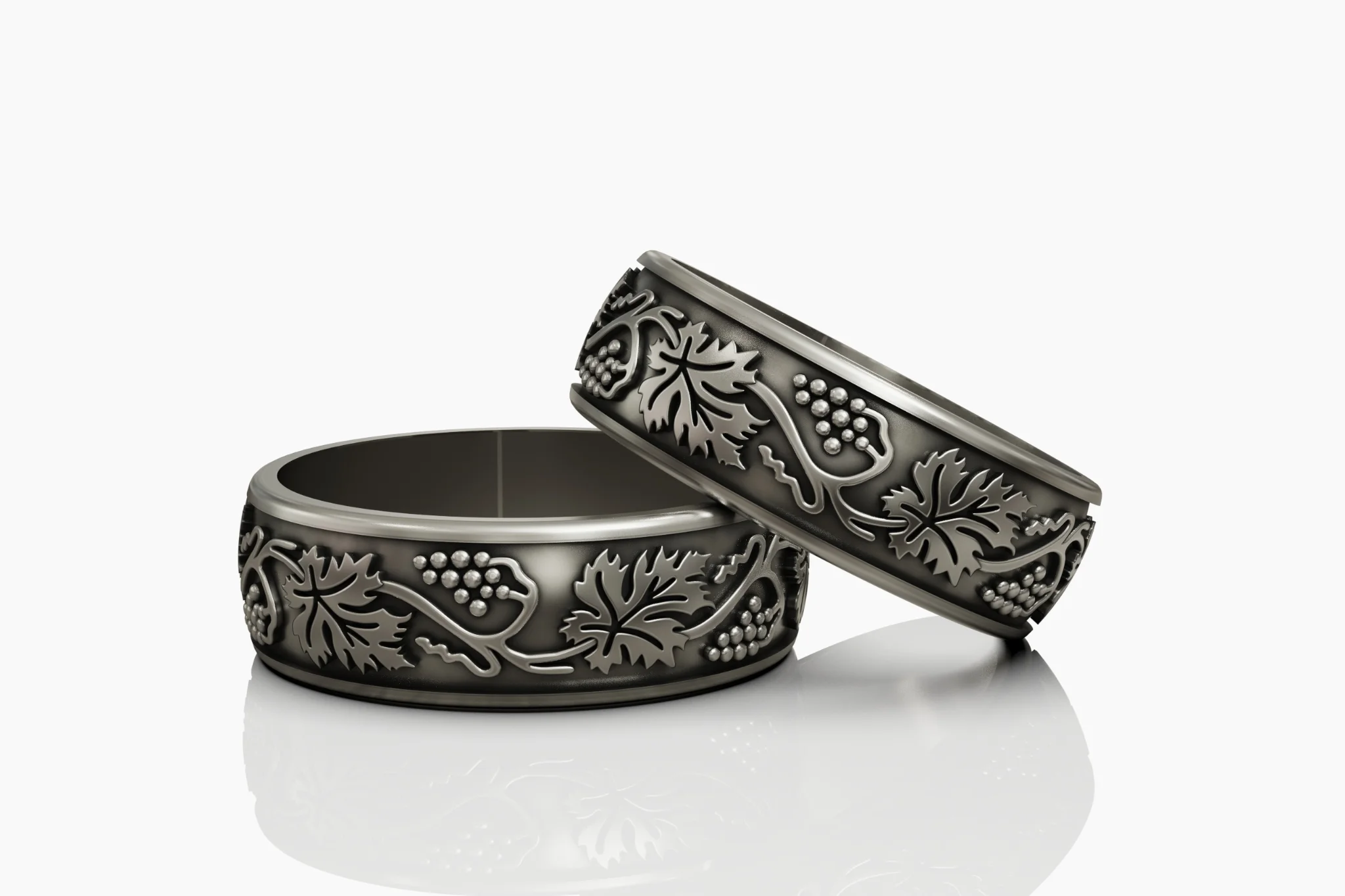 Nature Grapevine Wedding Band CAD Model — view 8