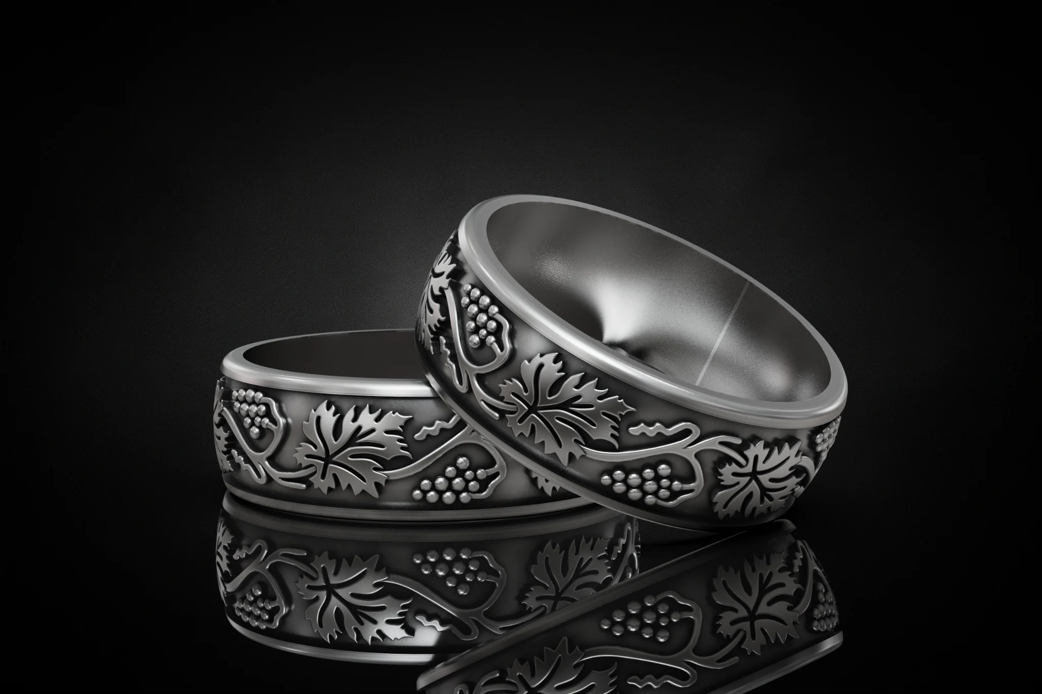 Nature Grapevine Wedding Band CAD Model