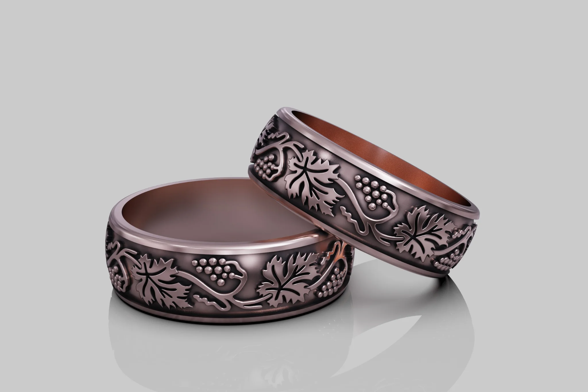 Nature Grapevine Wedding Band CAD Model — view 5