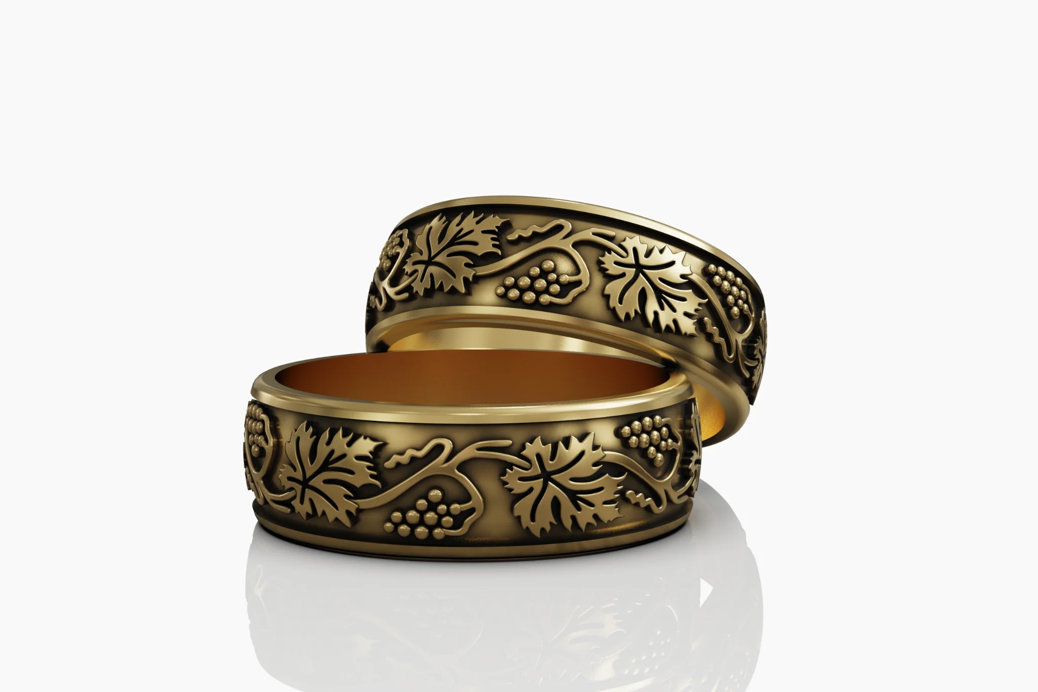 Nature Grapevine Wedding Band CAD Model — view 6