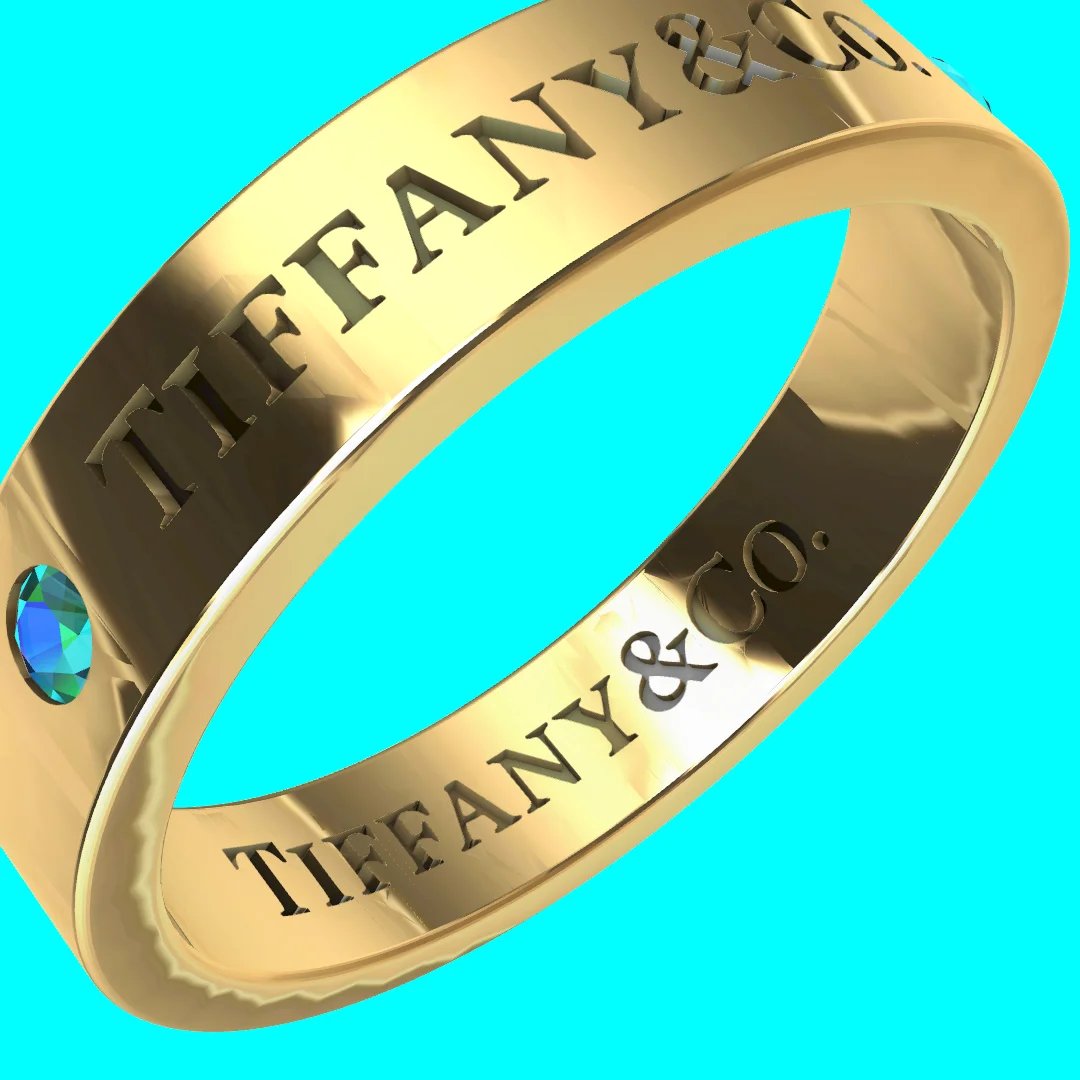 Buy Engraved Flat Band Ring CAD Wedding Jewelry — view 2