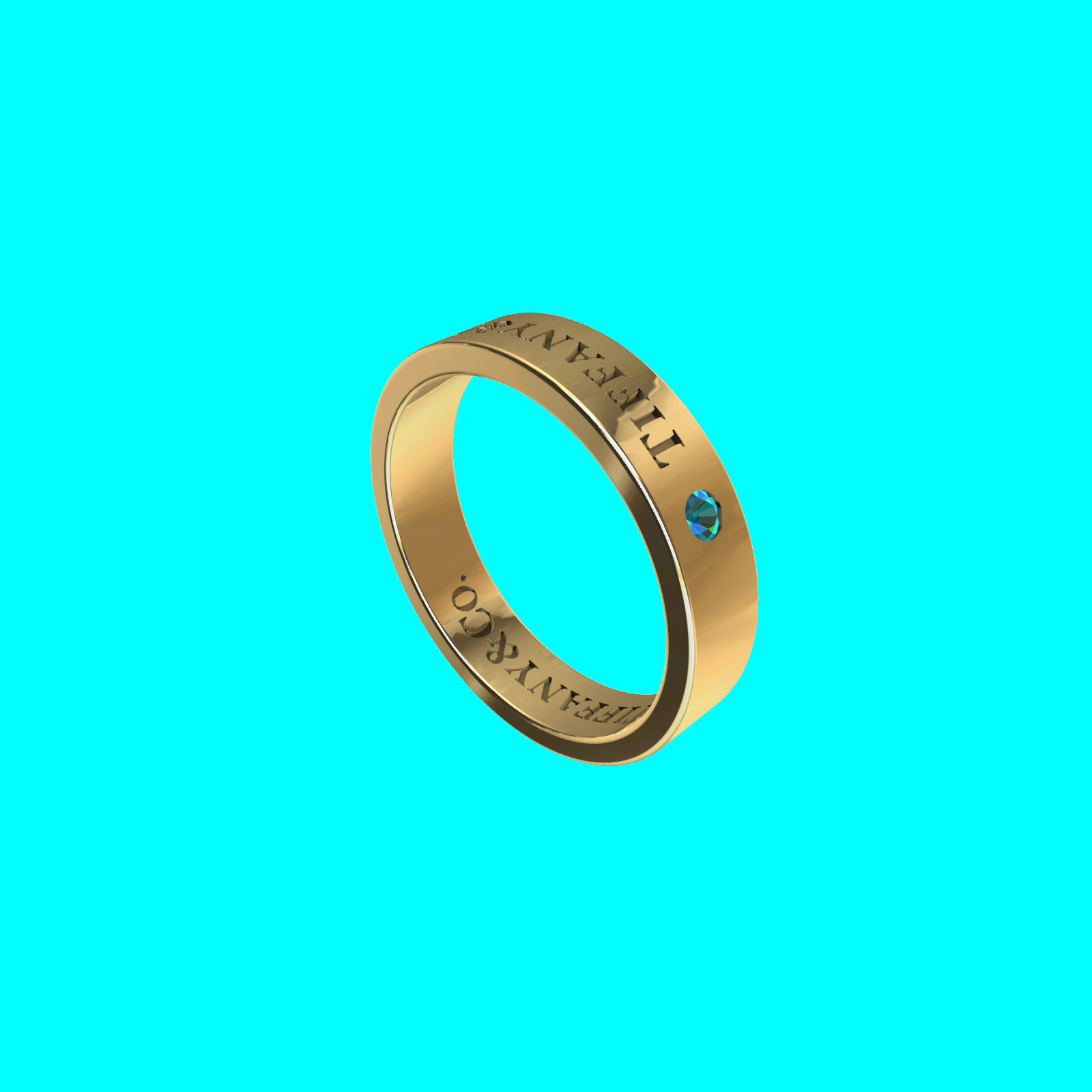 Buy Engraved Flat Band Ring CAD Wedding Jewelry — view 8