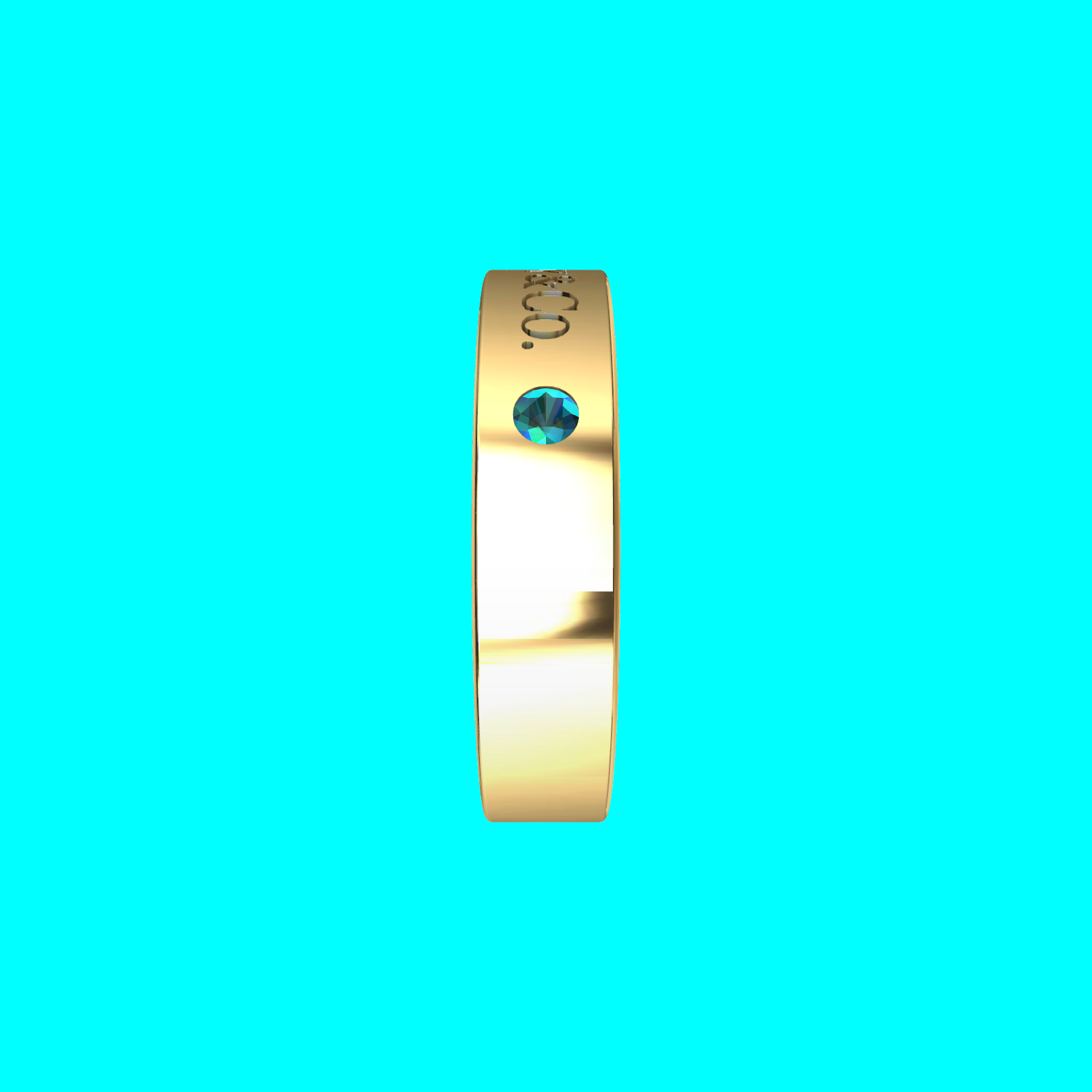 Buy Engraved Flat Band Ring CAD Wedding Jewelry — view 4