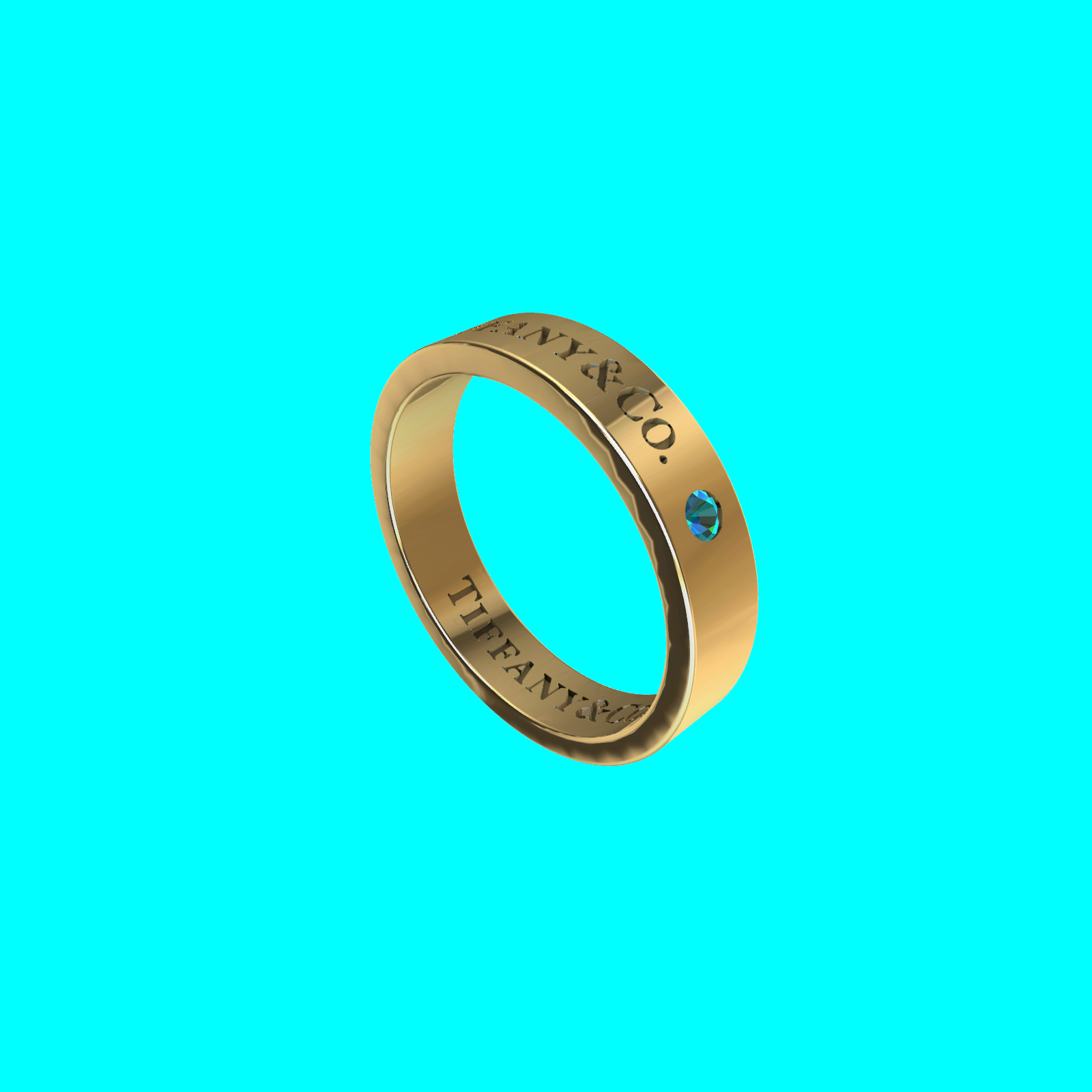 Buy Engraved Flat Band Ring CAD Wedding Jewelry — view 6