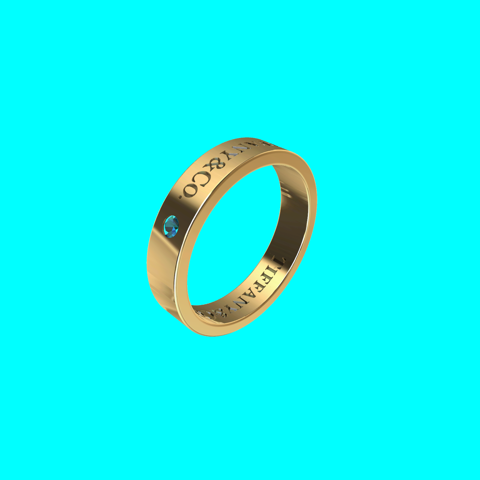 Buy Engraved Flat Band Ring CAD Wedding Jewelry — view 7