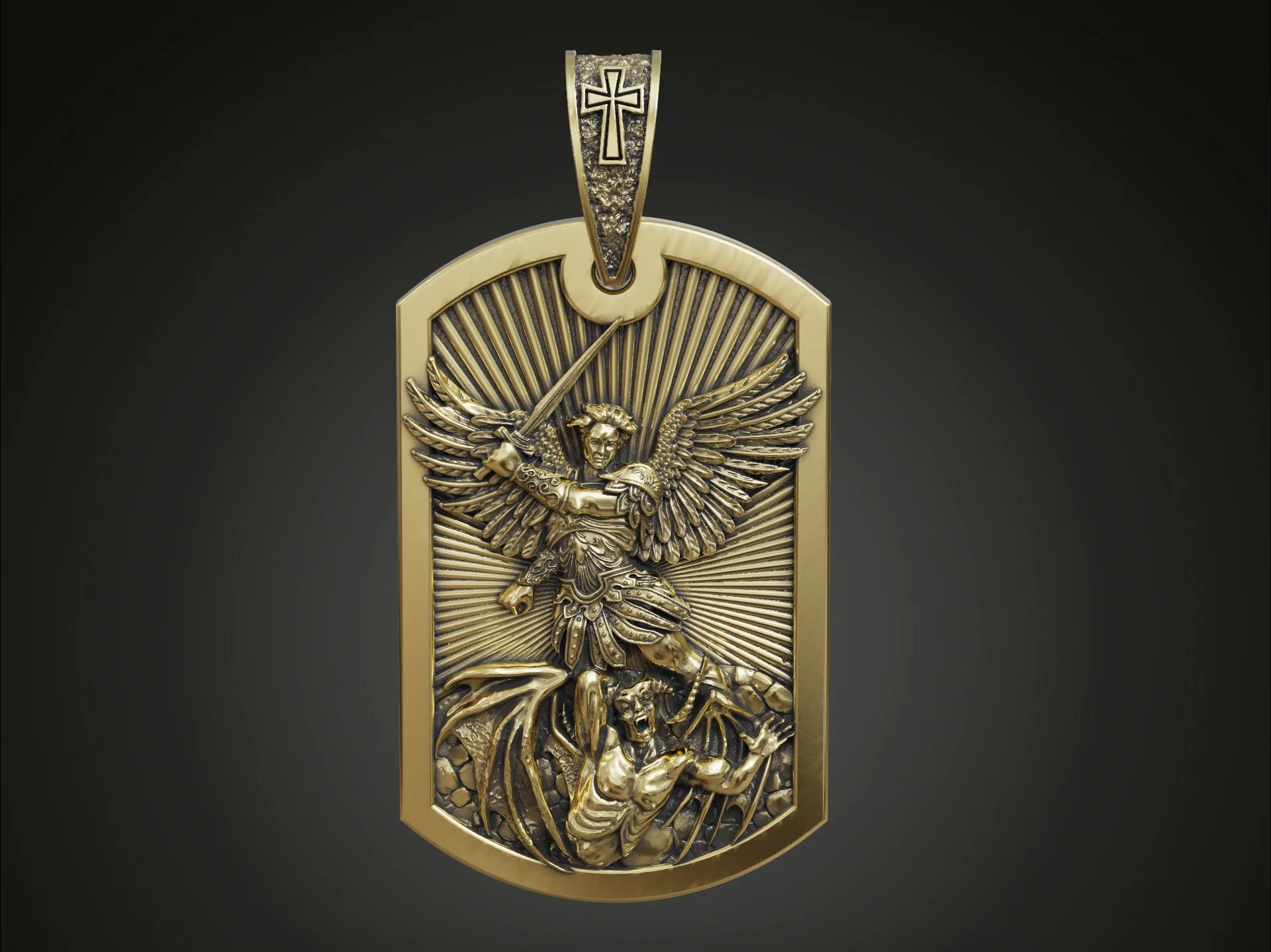 Saint Michael Archangel Dog Tag Pendant — view 4