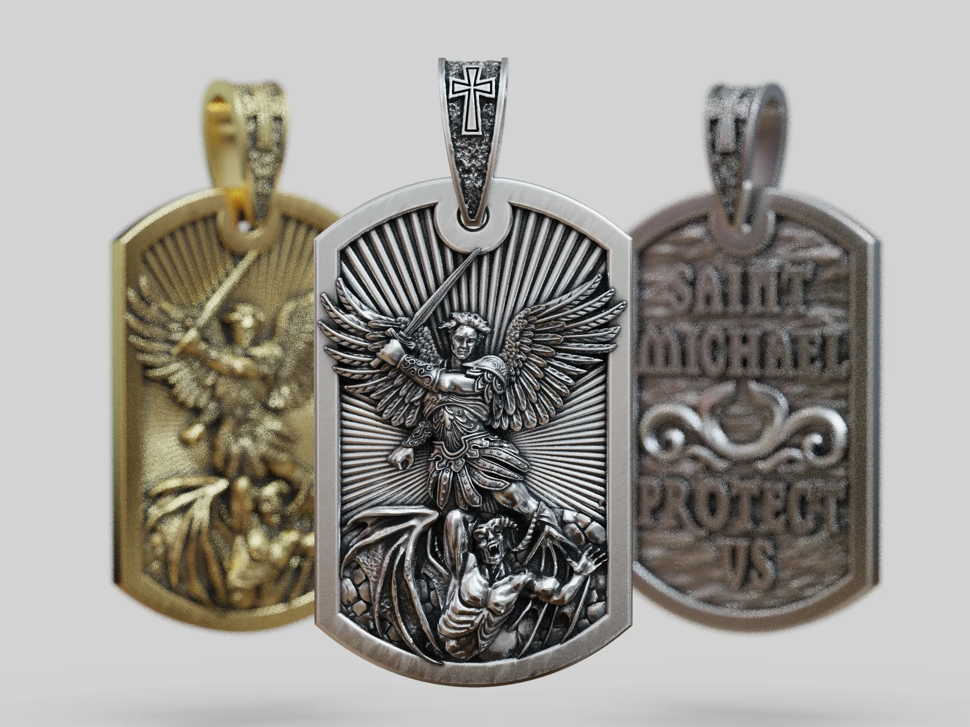 Saint Michael Archangel Dog Tag Pendant — view 5