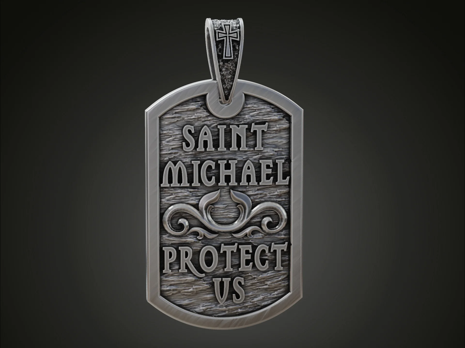 Saint Michael Archangel Dog Tag Pendant — view 3